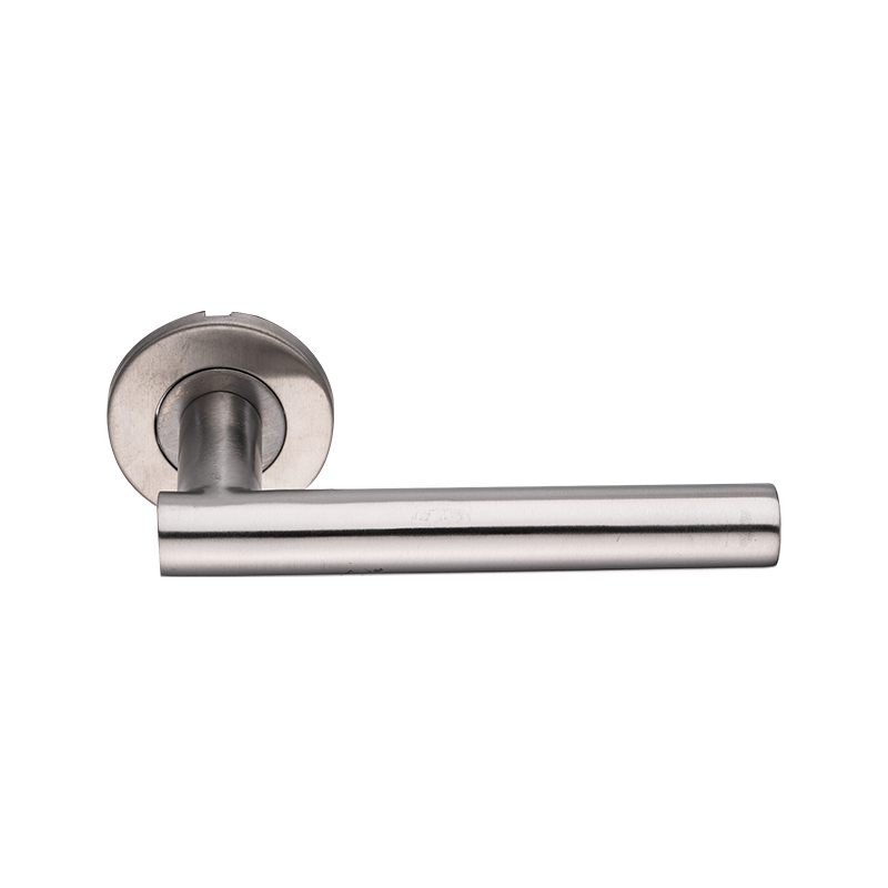 thumbnail image 2 of Haven Heritage Satin Chrome T-Bar Internal Door Handle - Pair, Tubular Lever On Round Rose 2 of 5