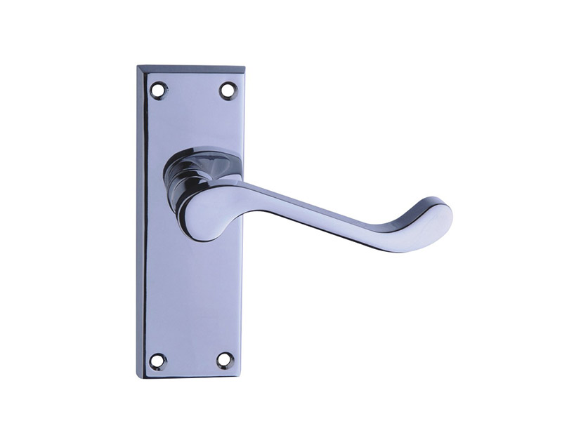 DH12026 Door Handle On Plate Satin Nickel-Zinc Alloy-LEVER DOOR HANDLE ON PLATE