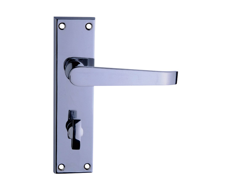 DH15525 Zinc Alloy Lever Door Handle Polished Chrome-LEVER DOOR HANDLE ON PLATE