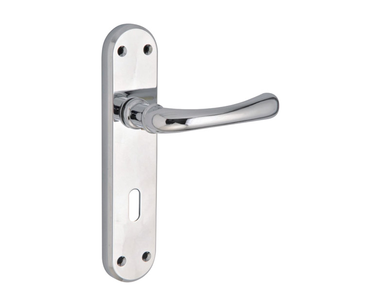 DH18524 Zinc Alloy Door Handles Satin Nickel-LEVER DOOR HANDLE ON PLATE