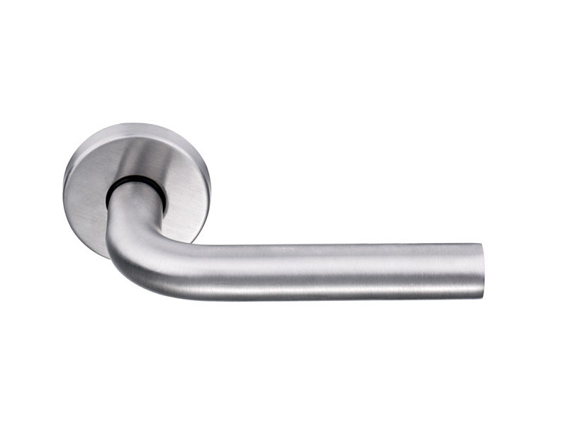 DHSS5256-HOLLOW STAINLESS STEEL LEVER DOOR HANDLE ON ROSE