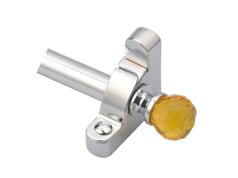 Crystal-B1216-Brass Tube and Solid Brass Bracket & Finial-STAIR ROD
