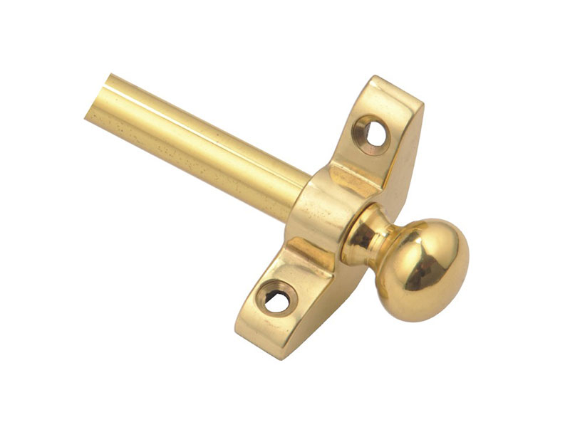 Round-B3810 Polished Brass Narrow Tube Stair Rod-Brass Tube and Solid Brass Bracket & Finial-STAIR ROD